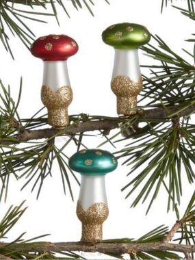 Holiday Mushroom Clip-On Ornaments in Red, Green, Teal by World Market